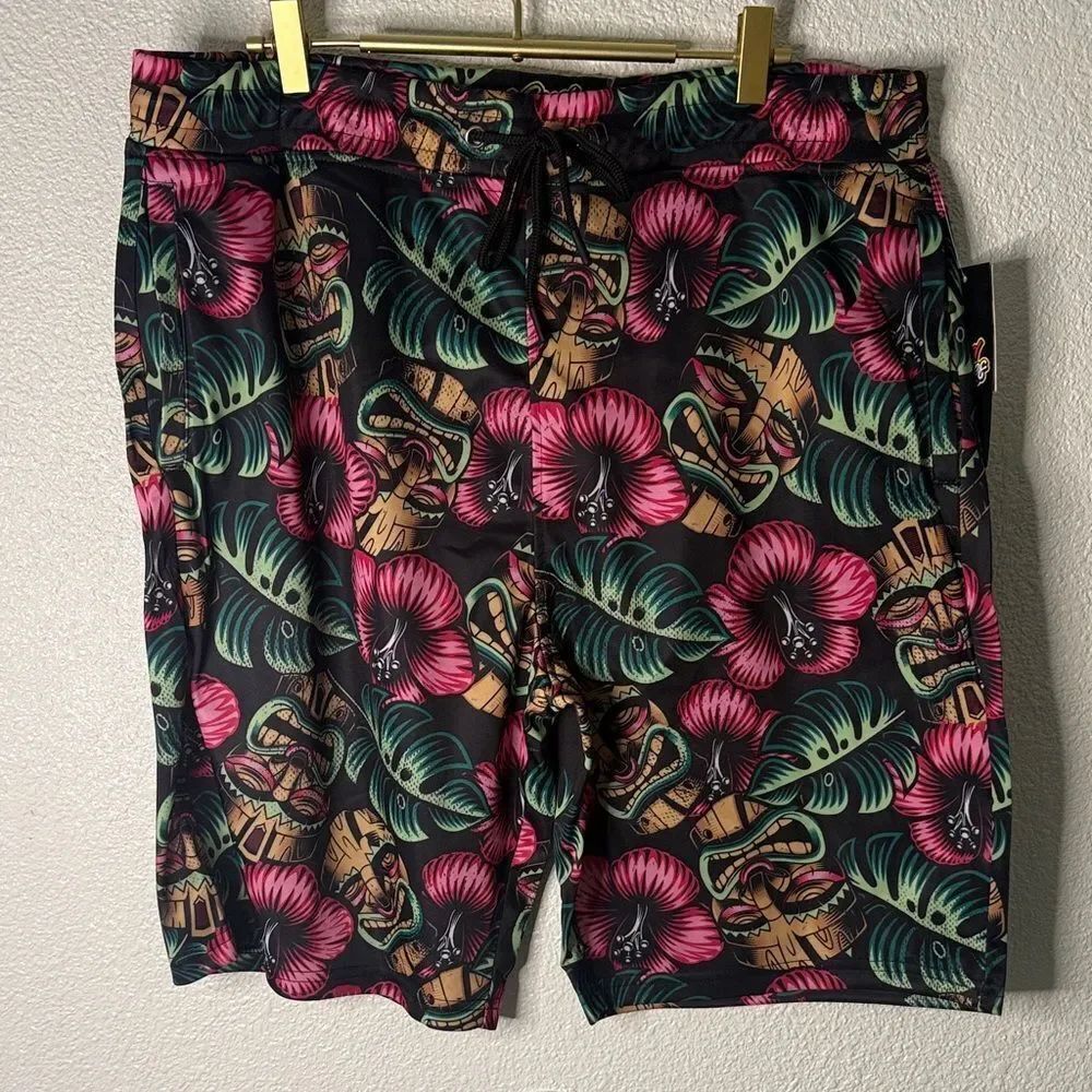 Men's Tropical Pattern Athletic Shorts